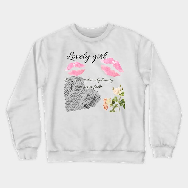 Coquette lovely girl transparent background Crewneck Sweatshirt by Kimhanderson